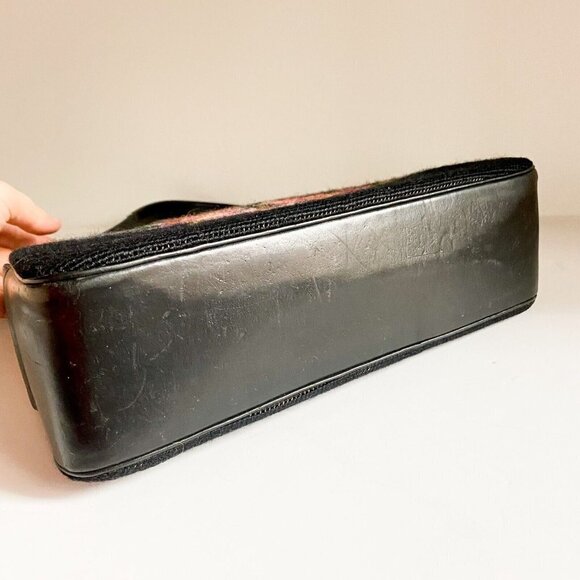 Vintage Black Colourful Floral Large Needlepoint Top Handle Bag - Picture 6 of 8